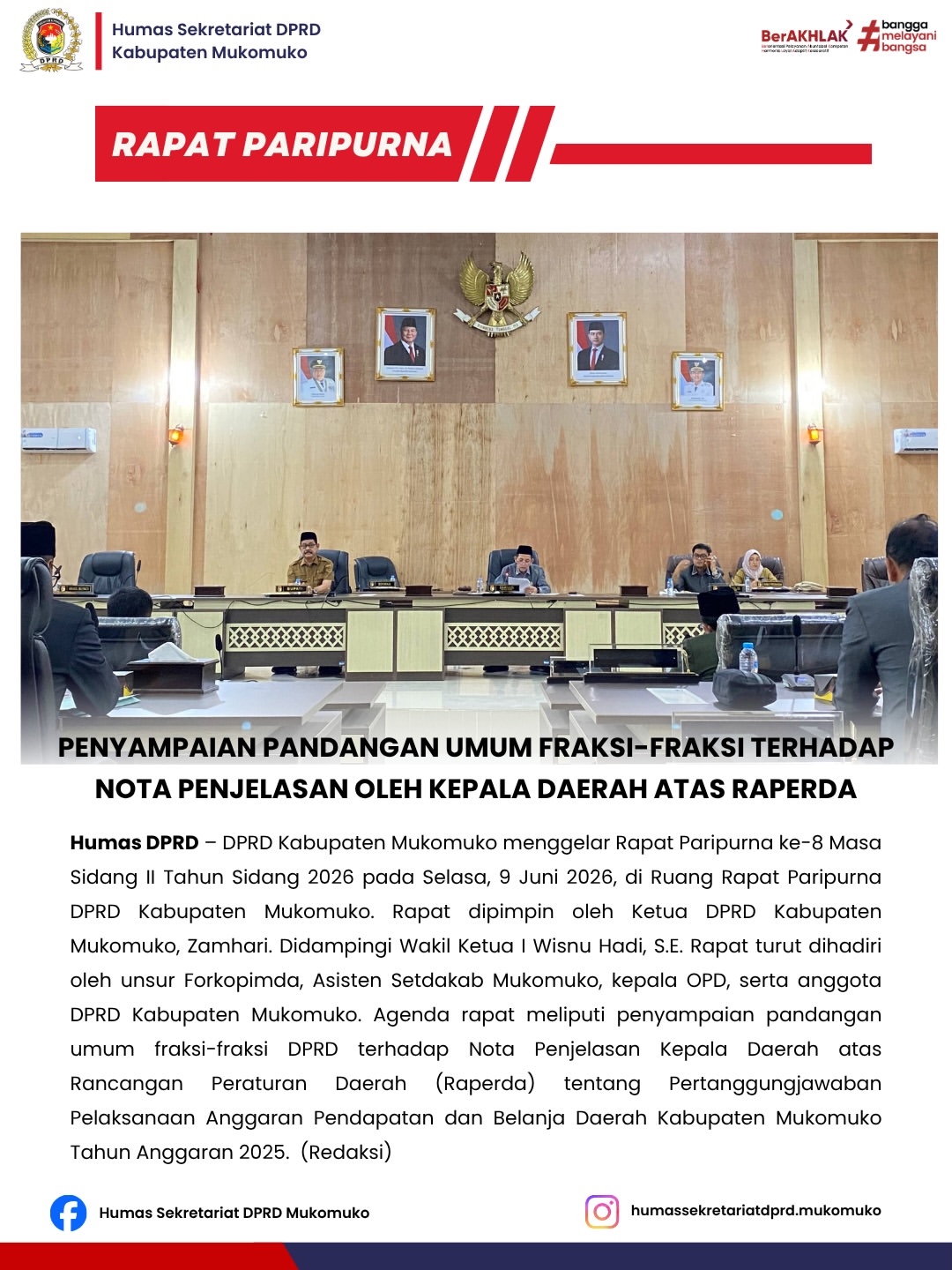 RAPAT PARIPURNA KE-8 MASA SIDANG II TAHUN 2026